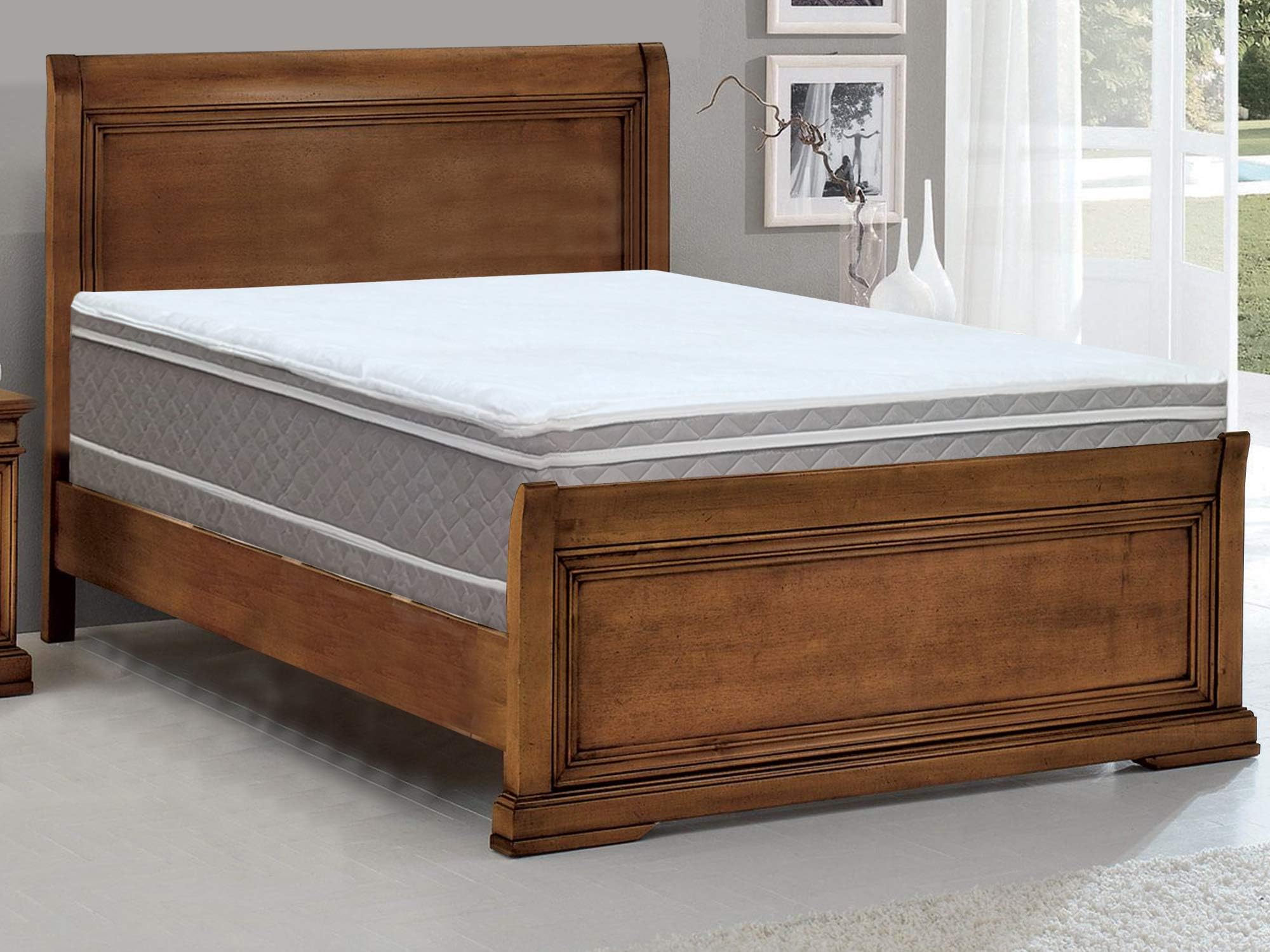 Spinal Solution 10-Inch Medium Plush Eurotop Pillowtop Innerspring Mattress And 8" Split Wood Fully Assembled Boxspring/Foundation Set, Twin, White