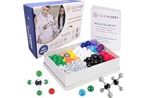 Old Nobby Organic Chemistry Set (425 pc) Molecular Model Kit with Atoms, Bonds, Guide, Bond Removal Tool - STEM Science Kits for Kids Toys Chemistry Set for Students Teachers Young Scientists