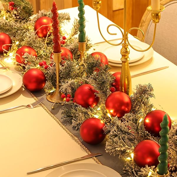 WETTARN 100 PCS 3.15 INCH CHRISTMAS BALL ORNAMENTS WITH LID ROPE BLANK PLASTIC HANGING CHRISTMAS TREE FILLABLE BALLS ORNAMENT FOR DIY CRAFTS XMAS HOLIDAY PARTY DECORATION, RED