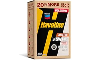 Havoline Motor Oil 5w30 High Mileage Synthetic Technology Smart Change Engine Oil, 5W-30, 6 Quarts, Pack of 1