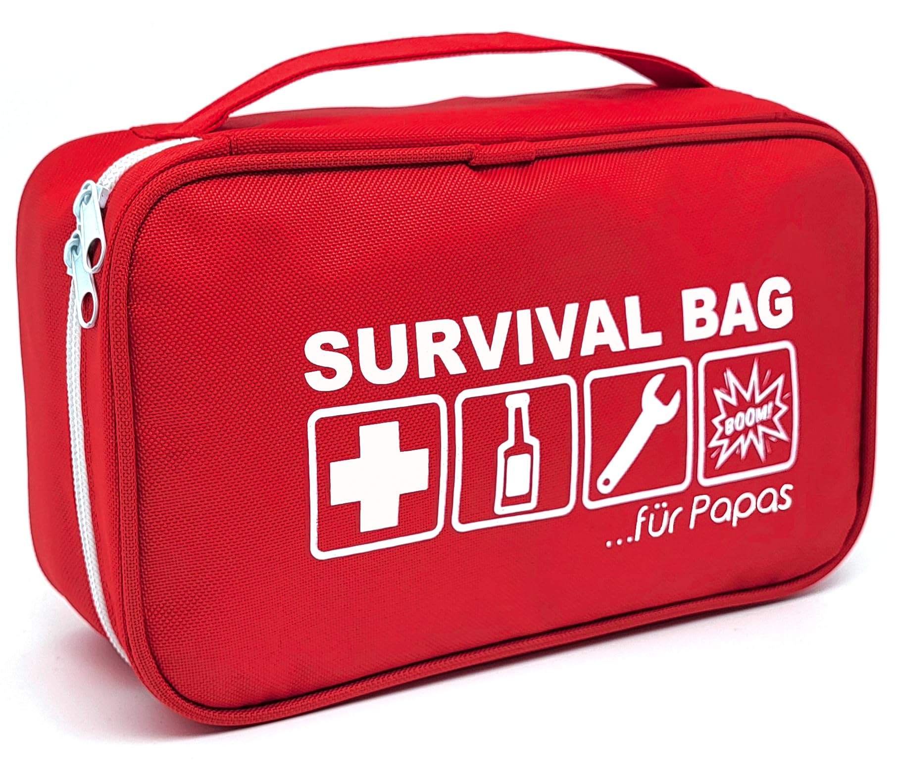 HAPPY DIKDIK® Red Survival Bag for Dads, Polyester Print, Includes Free Guide, CARRIER_BAG_CASE