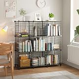 AWTATOS Cube Storage Unit 9 Cube Wire Shelves Black USCIH09BE view 3