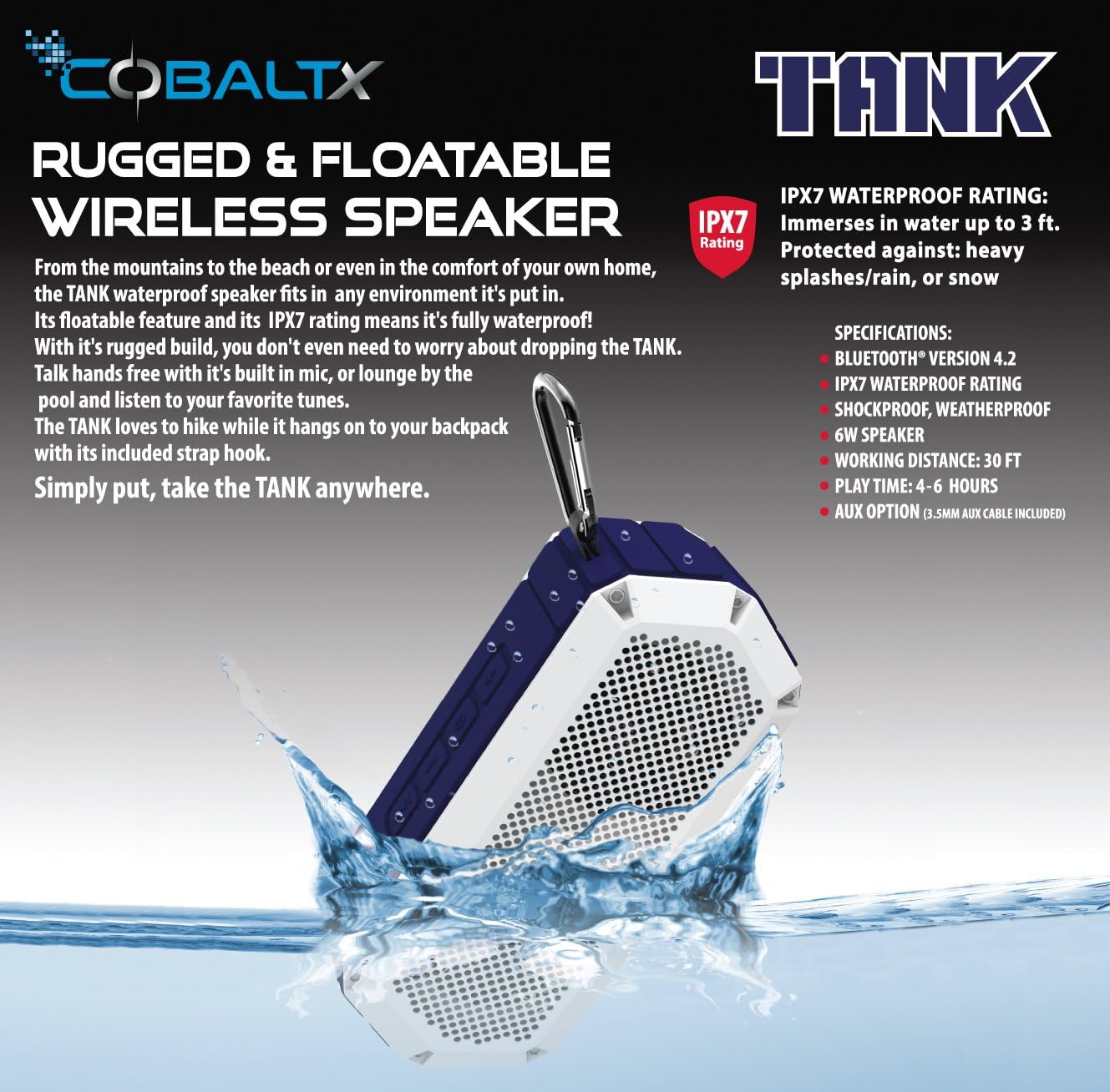 cobaltx tank bluetooth speaker