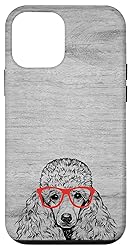 iPhone 12 mini Poodle in Red Glasses Nerd Dog Case
