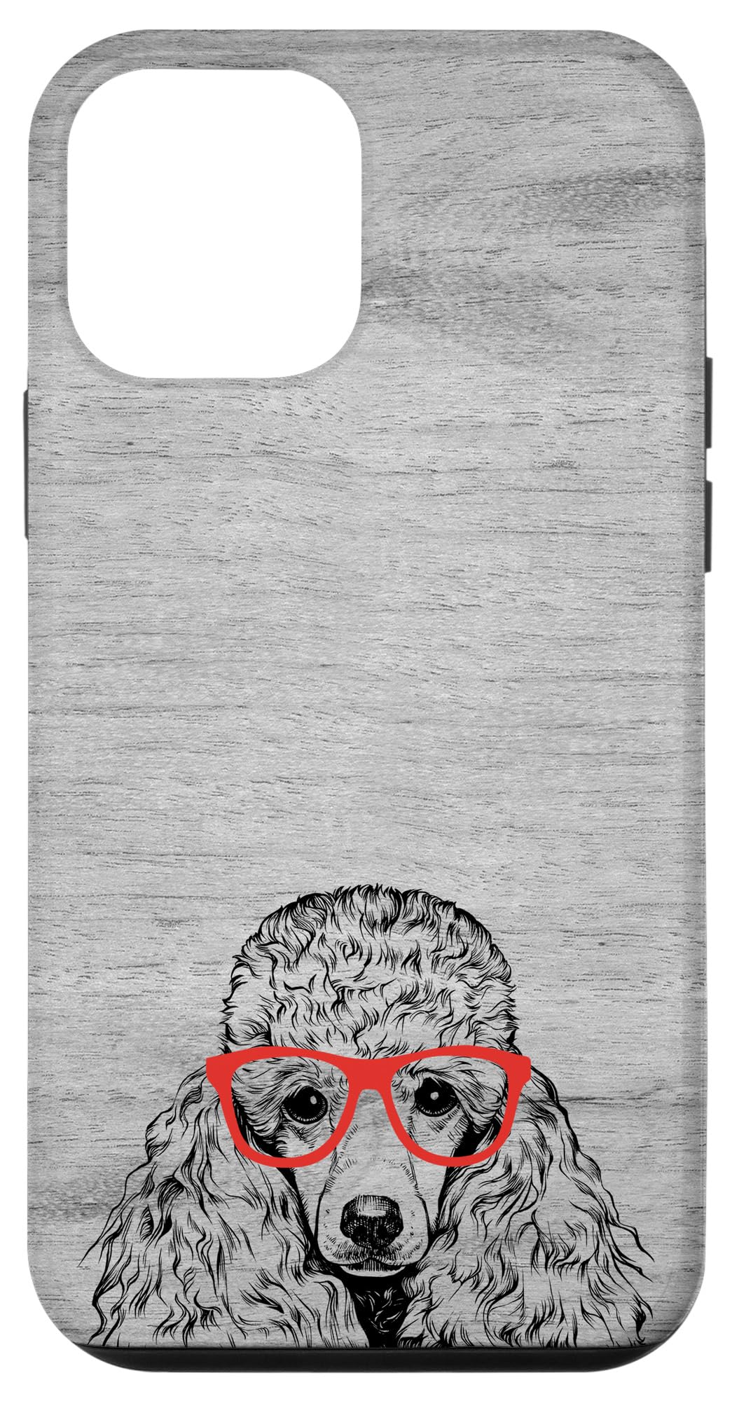 iPhone 12 mini Poodle in Red Glasses Nerd Dog Case