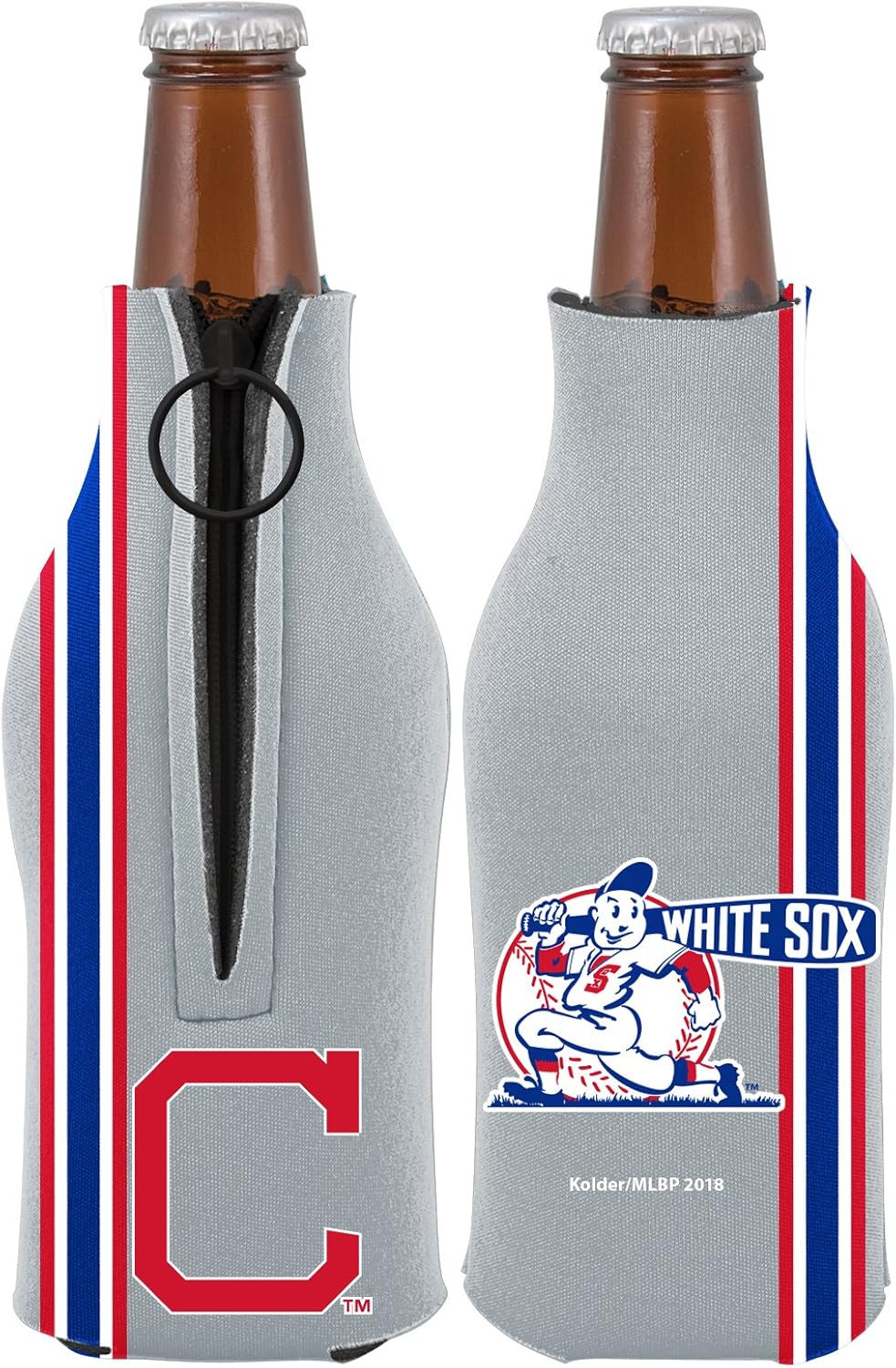 Chicago White Sox 2-Pack Zipper Bottle Retro Throwback Beverage Insulator Neoprene Holder Cooler Coolie Baseball