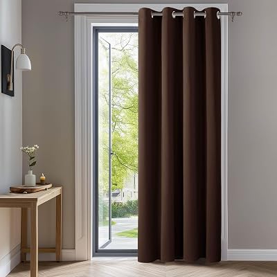 Deconovo Door Curtain Thermal Blackout 52x84 Chocolate 1 Panel