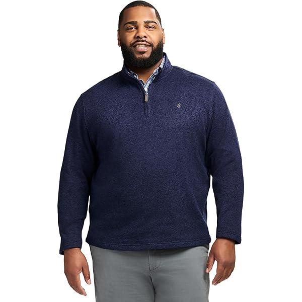 IZOD Men's Classics Long Sleeve Quarter Zip Lightweight Pullover