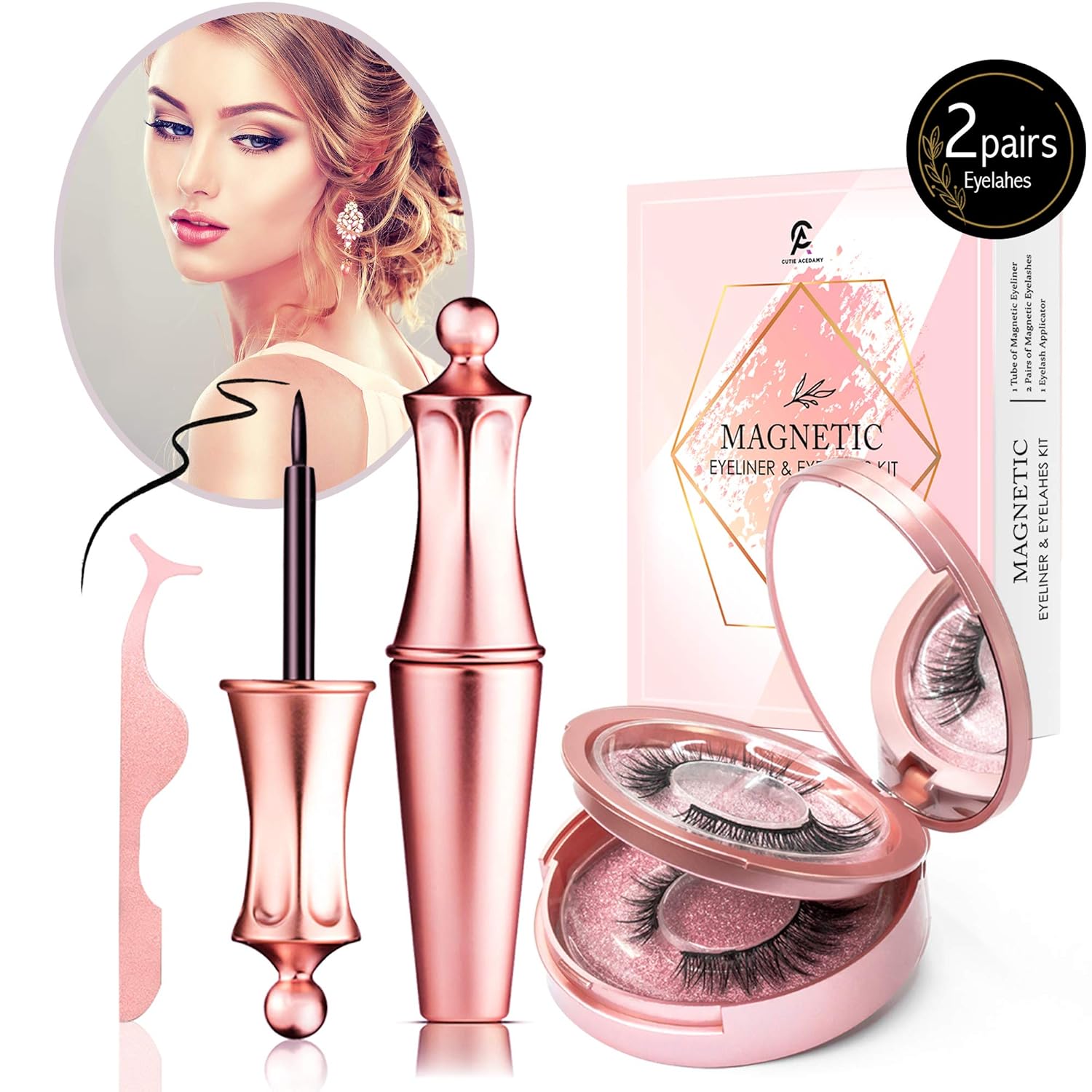 [UPGRADE]Magnetic Eyelashes with Eyeliner Kit, Magnetic Eyeliner with Magnetic False Lashes