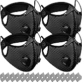 Threlaco 2/4/8 Pack Dust Mask Reusable Respirator Face Mask with Activated Carbon Filters for Woodworking Mowing Dust