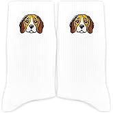 PSBGPC Beagle Embroidered Socks – Cute Dog Lover Gifts for Birthday & Christmas for Dog Mom/Dad.(068)