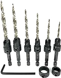 FTG USA Adjustable Wood Countersink Drill Bit Set 6
