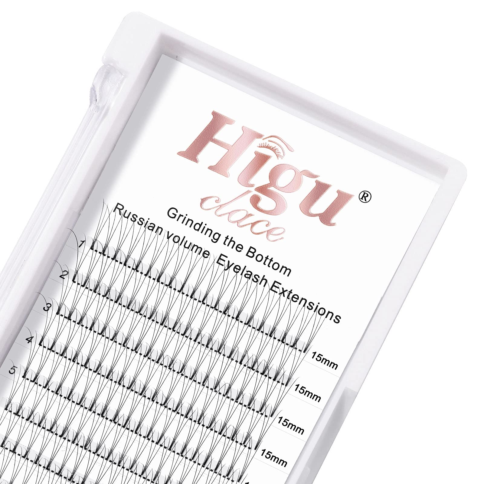 Premade Fans Volume Eyelash Extensions 3D|4D|5D|6D 0.07/0.10mm Curl C/D 8mm~18mm 3D 0.10 D 15mm Short Stem Russian Premade Lash Extension Fans (3D 0.10 D 15mm) — image 1