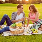 ZORMY Wicker Picnic Basket with Removable Liner Cream view 7