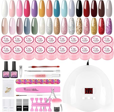 Amazon Coscelia ジェルネイル 30色uvカラージェルセット ジェルネイルキット セルフネイル トップ ベース付き サロン級セット Coscelia ジェルネイル 通販