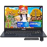 ASUS Vivobook Go 14" FHD Laptop, Intel Celeron N4500, 4GB DDR4 RAM, 288GB Storage(128GB eMMC + 160GB Docking Station Set), Intel UHD Graphics, Number Pad, Webcam, Wi-Fi 5, Win 11 S, Star Black