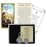St Francis Medal for Dog Collar - Saint Francis Assisi Token, St Francis of Assisi Prayer Card, The Lord's Prayer - St Francis Dog Tag for Pets, Token, Cards Set - 4 Items