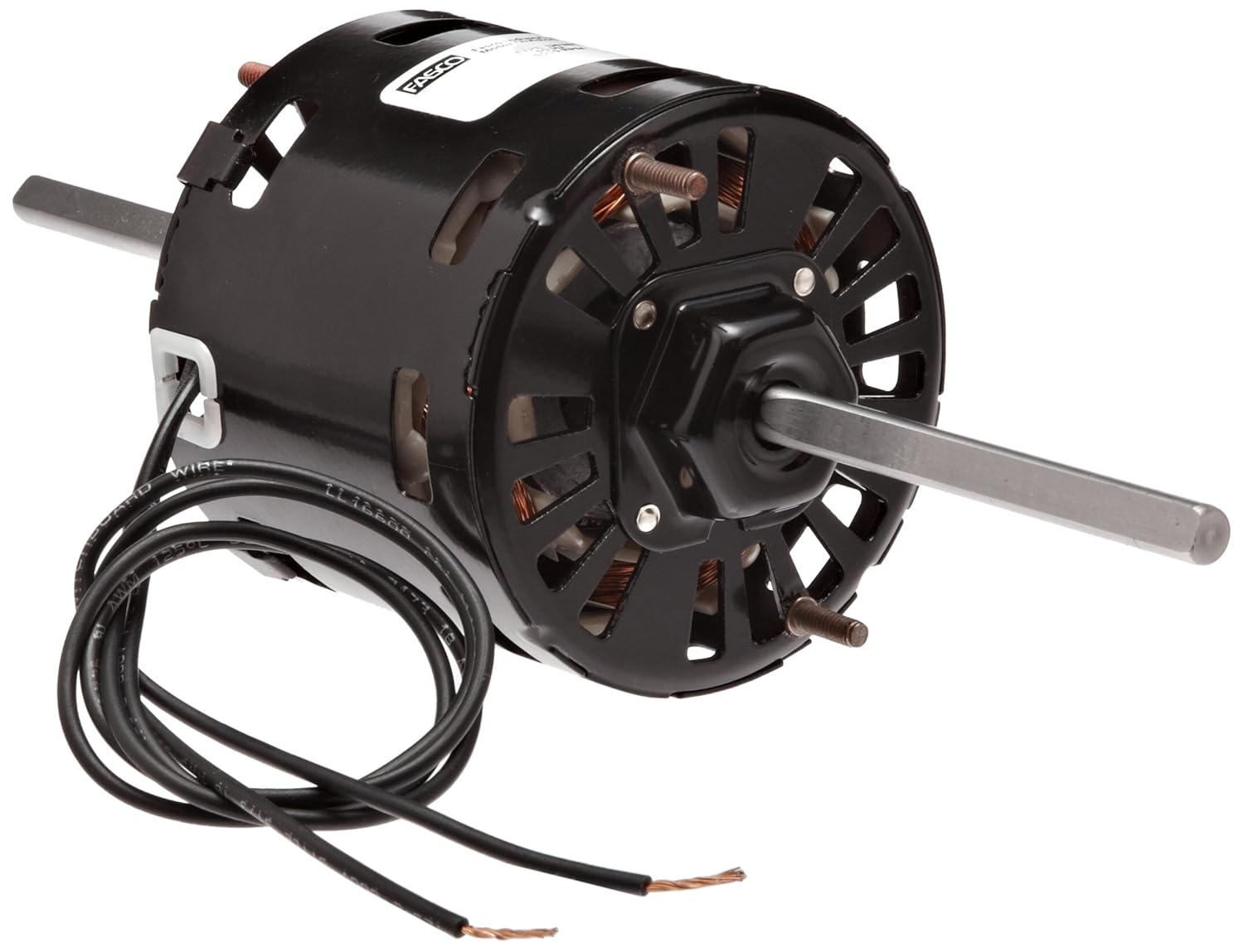 Fasco D1165 3.3" Frame Open Ventilated Shaded Pole OEM Replacement Motor with Sleeve Bearing, 1/20HP, 1550rpm, 115V, 60Hz, 2 amps