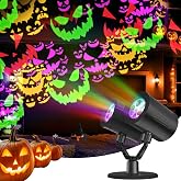 Halloween Projector Lights Outdoor Devil Face Projector Light with Timer | Waterproof Dynamic Devil Face Projector Indoor Outdoor Double Head Devil Face Light Projector for Home Window Wall Decor