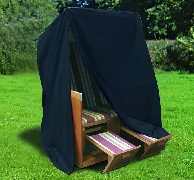 Profiline Schutzhülle mit 2 Reißverschlüssen #1001329, aus starkem 420 D Polyester in anthrazit für einen Strandkorb, in prak