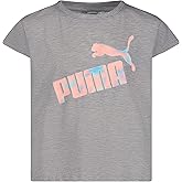 Puma Girls Core Logo Short Sleeve T-Shirt, Crewneck, Soft and Lightweight