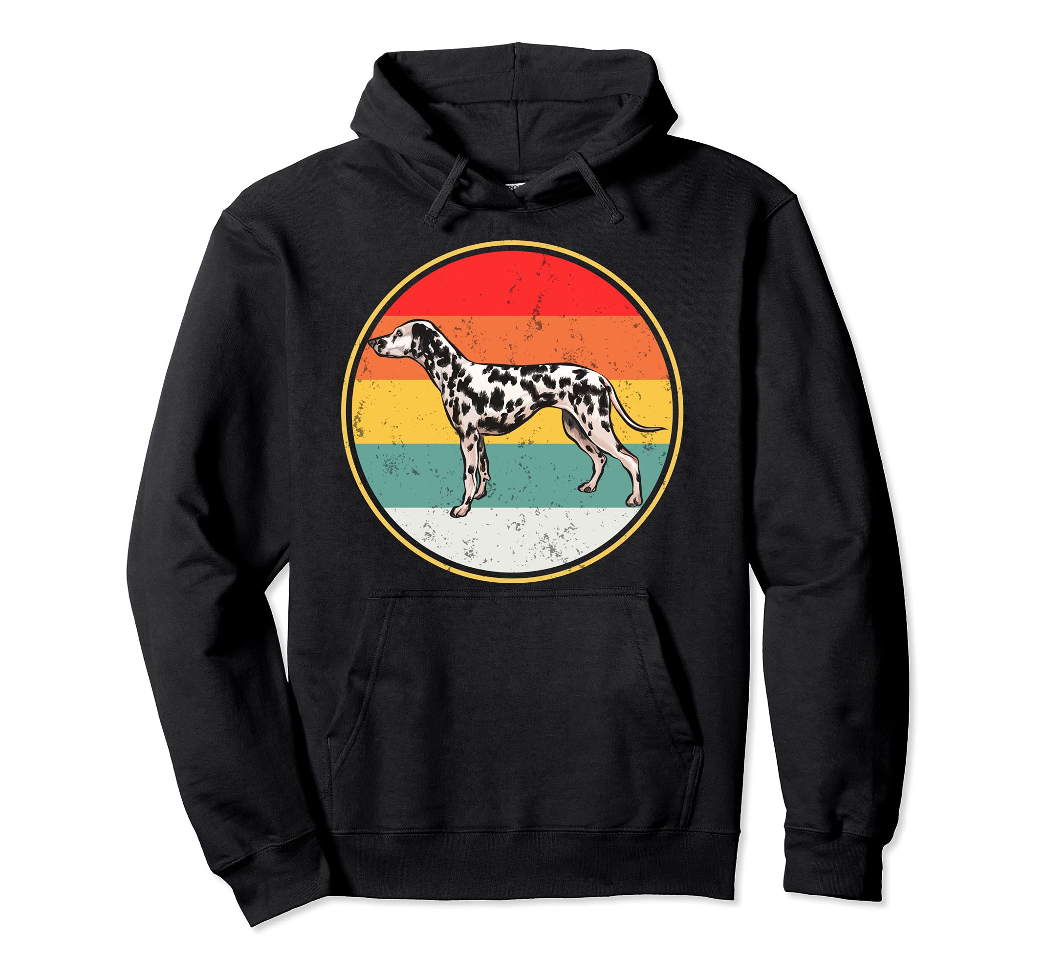 Vintage Retro Sunset Dalmatian Dog Pullover Hoodie