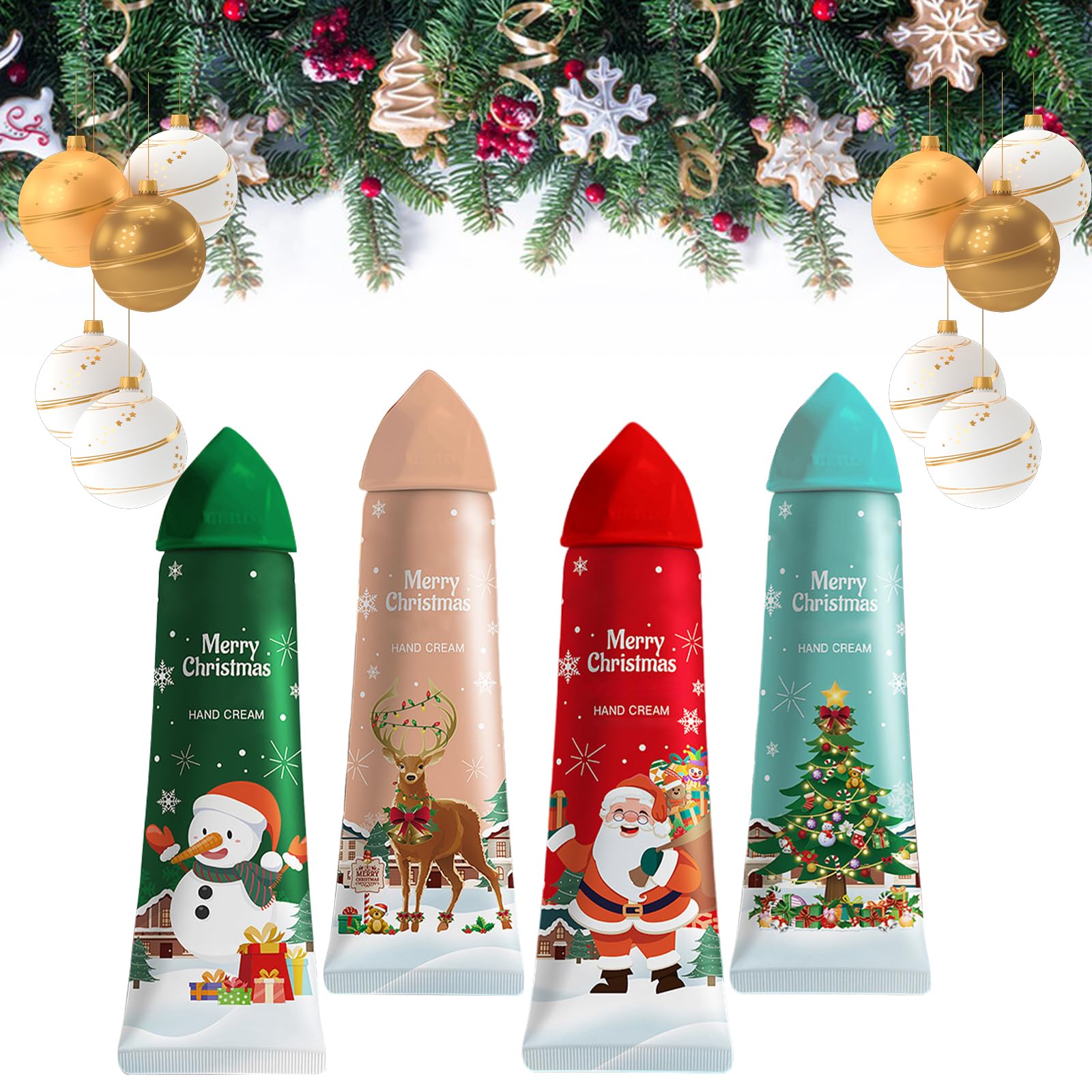 Hand Cream,Hand Cream Gift Sets,4 PCS Hand Cream Set,Mini Hand Cream,Christmas Gifts Day Night Cream Moisturizer for Winter Rough Dry Hands