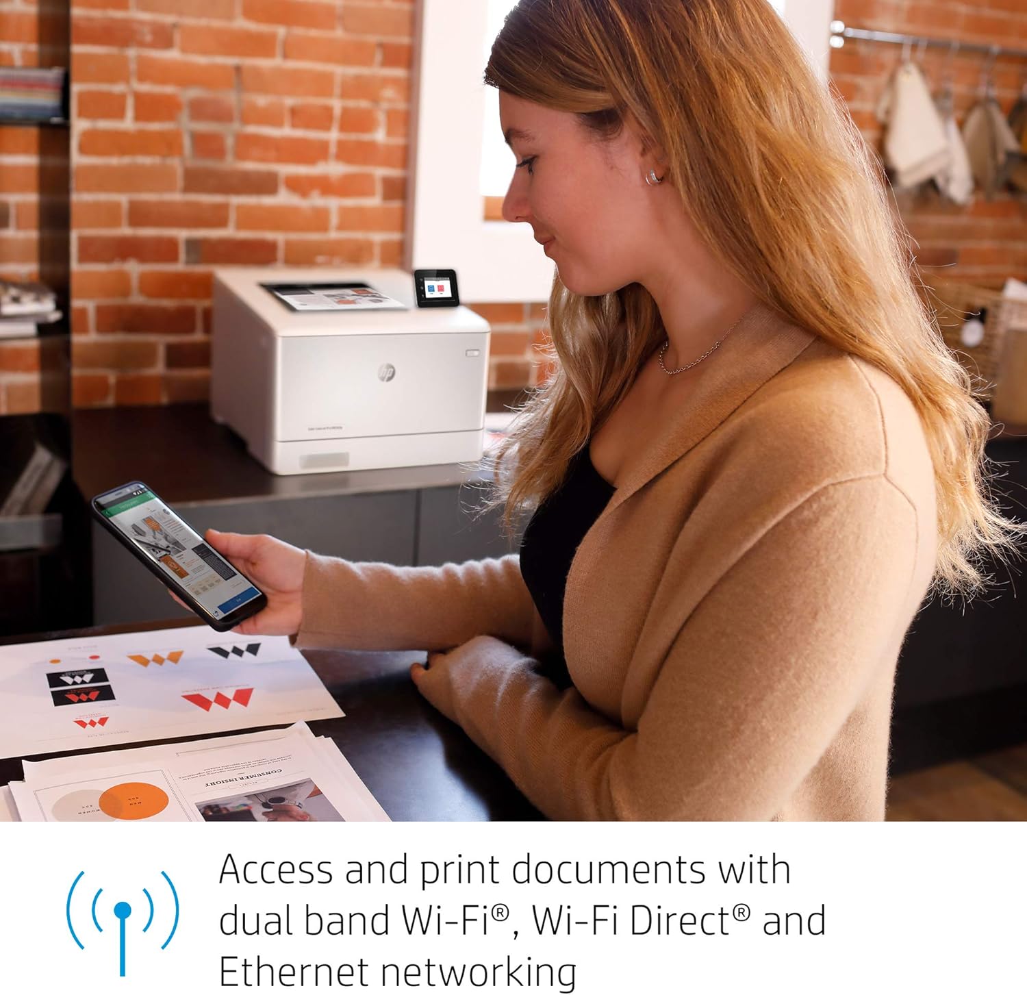 HP Color LaserJet Pro M454dw Wireless Laser Printer, Double-Sided & Mobile Printing, Security Features, Works with Alexa (W1Y45A): Electronics