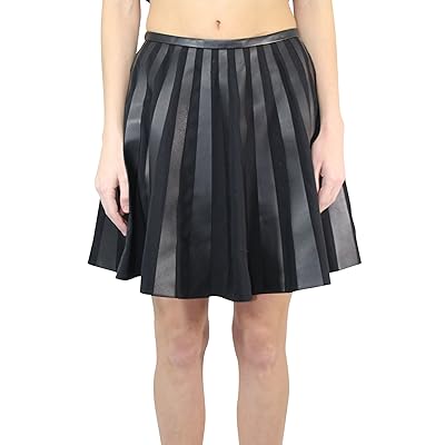 Yves Salomon Women's Black Leather A-line Skirt Angola Ubuy