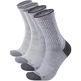 Juclise Men's Merino Wool Midweight Hiking Socks, Micro Crew, 2 Pairs | RWS merino wool and COOLMAX fibers for breathable, moisture-wicking, anti-blister comfort all-season hikes and travel