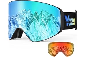 YOZISS Ski Goggles UV400 Protection, OTG Snow Goggle for Men Women, Anti-fog Snow Sports Goggles for Snowboarding, Snowmobile