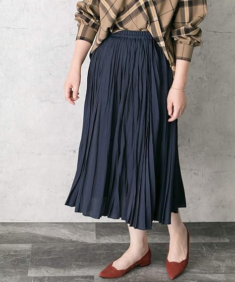 Amazon アーバンリサーチ ロッソ スカート ヴィンテージサテンプリーツスカート レディース Navy Free スカート 通販