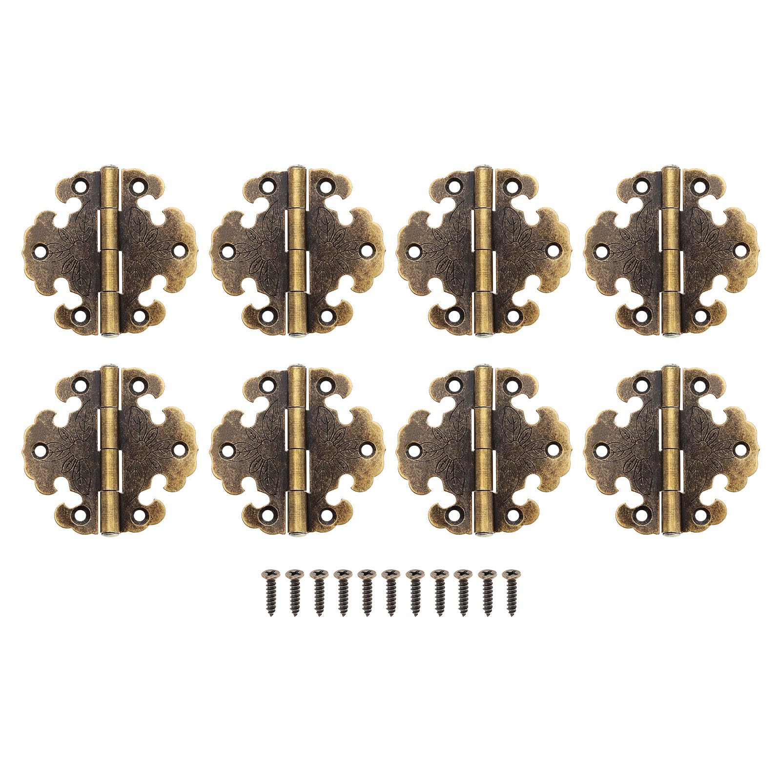 Create idea 8Pcs Vintage Exterior Hinge Antique Bronze Mini Hinges Decorative Hinge Retro Hinges Accessories for Home Cabinet Door Furniture