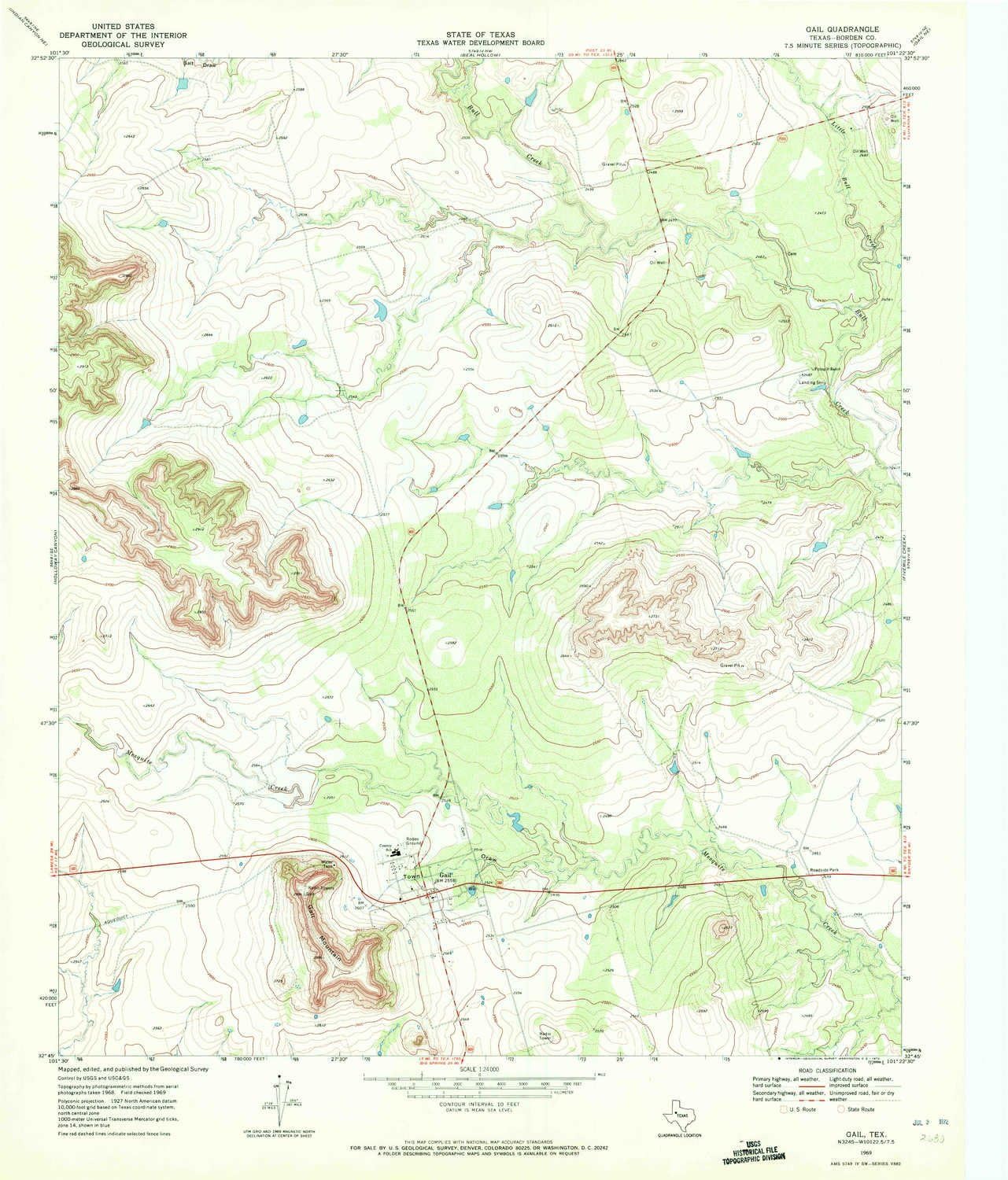 YellowMaps Gail TX topo map, 124000 Scale, 7.5 X 7.5