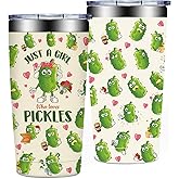 SpenMeta Pickle Gifts for Women - Christmas, Birthday Gift for Pickle Lovers - Funny Pickles Gifts - 20oz Just a Girl Who Loves Pickles Tumbler Cup