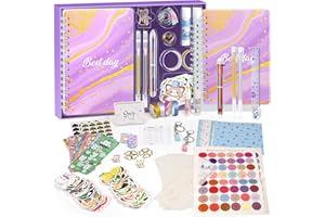 Suziko 2-Pack DIY Journal Kit, Present for Girls Ages 8 9 10 11 12 13 14, Toys for Ages 8-14 Girls and Birthday for Girls,Fun, Cute Art & Crafts Kits,Scrapbook & Diary Supplies Toy Set