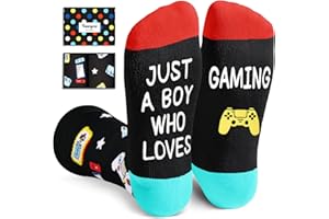 HAPPYPOP Gamer Gifts for Teens Boys - Sports and Gaming Socks for Kids Aged 4-18, Fun Gifts