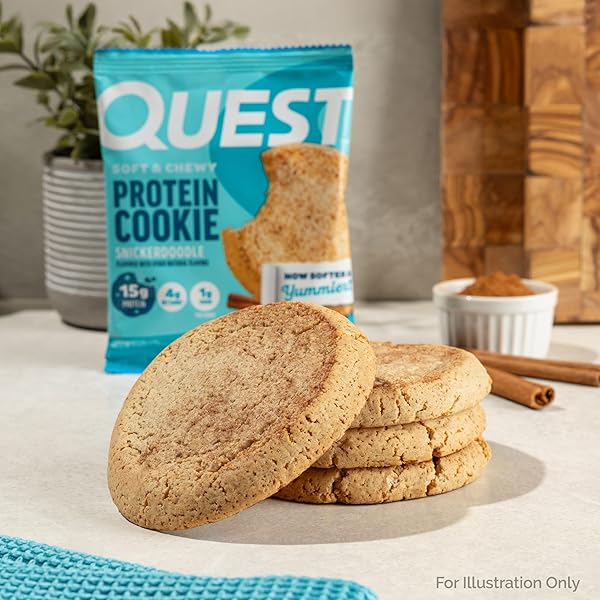QUEST NUTRITION SNICKERDOODLE PROTEIN COOKIE, 15G PROTEIN, 1G SUGAR, 4G NET CARBS, KETO FRIENDLY, HIGH PROTEIN, LOW CARB 4 COUNT