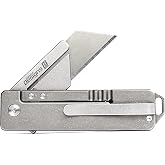 Exceed Designs TIRANT RAZOR V3 (Stonewashed) 6Al-4V Titanium Utility Knife &amp; EDC Pocket Knife, Box Cutter, Razor Blade EDC Tool