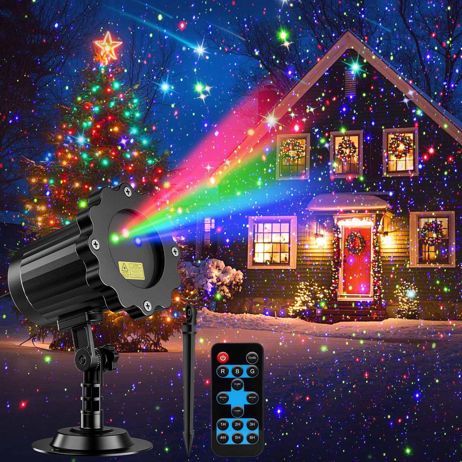 Photo 1 of **MISSING PARTS**
Brighter Laser Christmas Projector Lights Outdoor, Waterproof RGB 3 Colors Gypsophila Moving Twinkles Christmas Decorations Stars Light Show, Holiday Light Decorations for Yard/House/Garden/Party