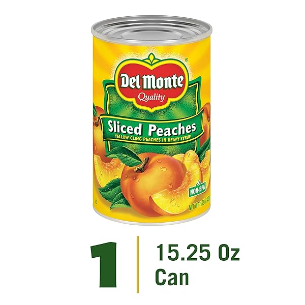 DEL MONTE YELLOW CLING SLICED PEACHES, 15.25 OZ