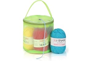 Coopay Small Yarn Bag Knitting Bags Yarn Storage Organizer Crochet Tote Mini Yarns Drum Case for Store Crochet Hooks Set, Knitting Needles, Yarn Ball, Knitting and Crochet Supplies
