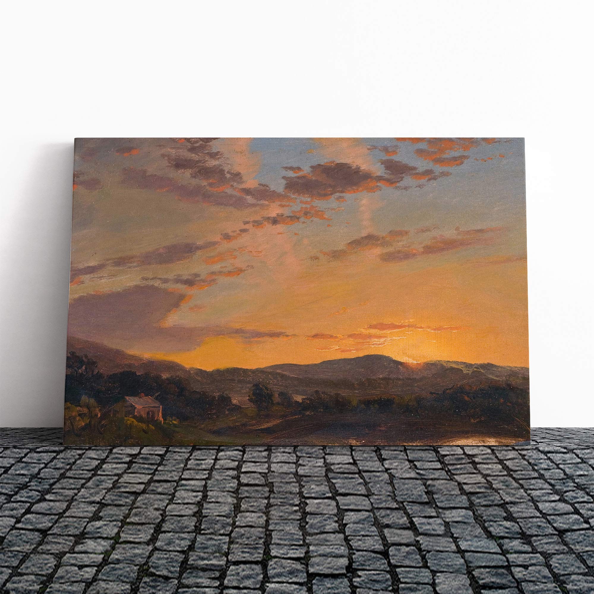 Frederic Edwin Church Maine Sunset Canvas Print | Gallery Wrapped 30mm Frame Wall Art | 20x14 inches | Ready to Hang | Modern Landscape Picture | Living Room Bedroom Lounge Office