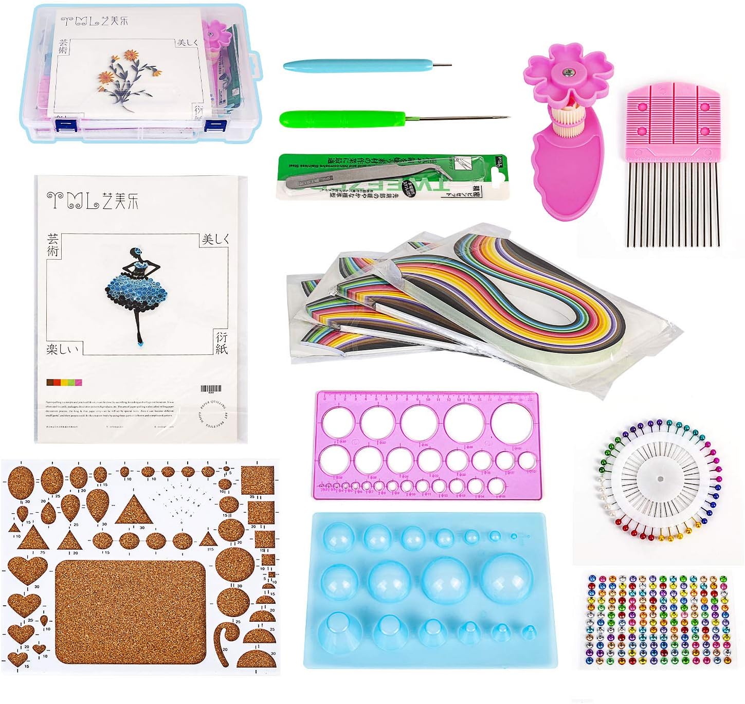 Paper Quilling Kit with 26 Colors 260 Strips and Storage Box