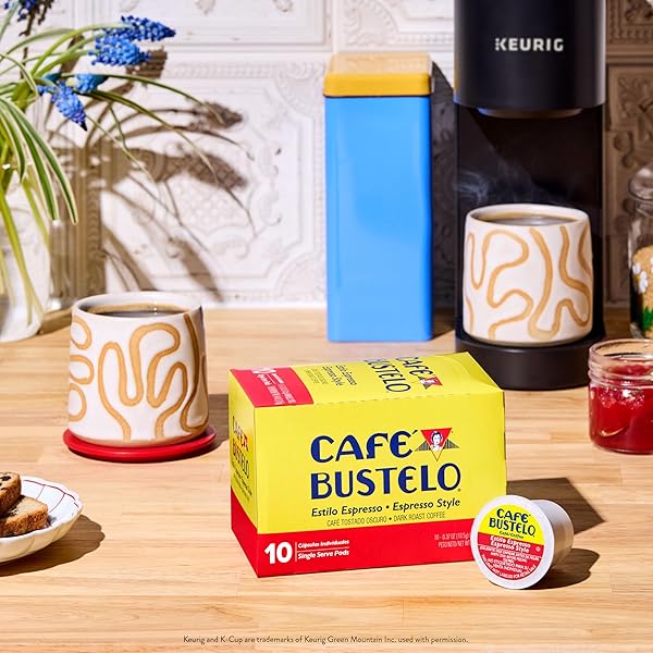 CAFÉ BUSTELO ESPRESSO STYLE DARK ROAST, SINGLE SERVE COFFEE PODS, 10 COUNT (PACK OF 1)