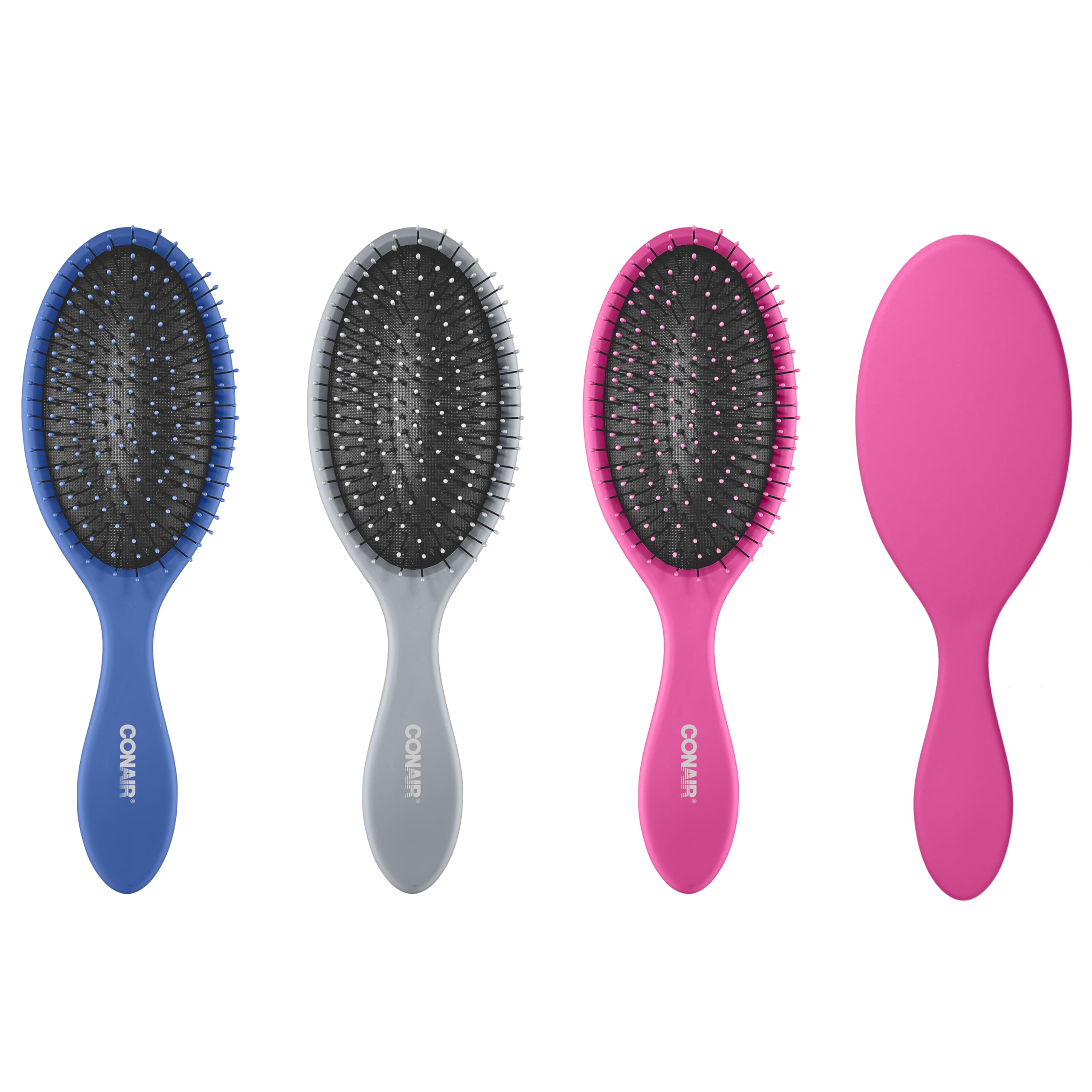 Conair Detangling Hair Brush Set 3 Pack, For Wet, Dry and All Hair Types, Detangling Brushes for Women in Blue, Pink, and Gray