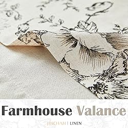 jinchan Linen Valance Curtain Farmhouse Window