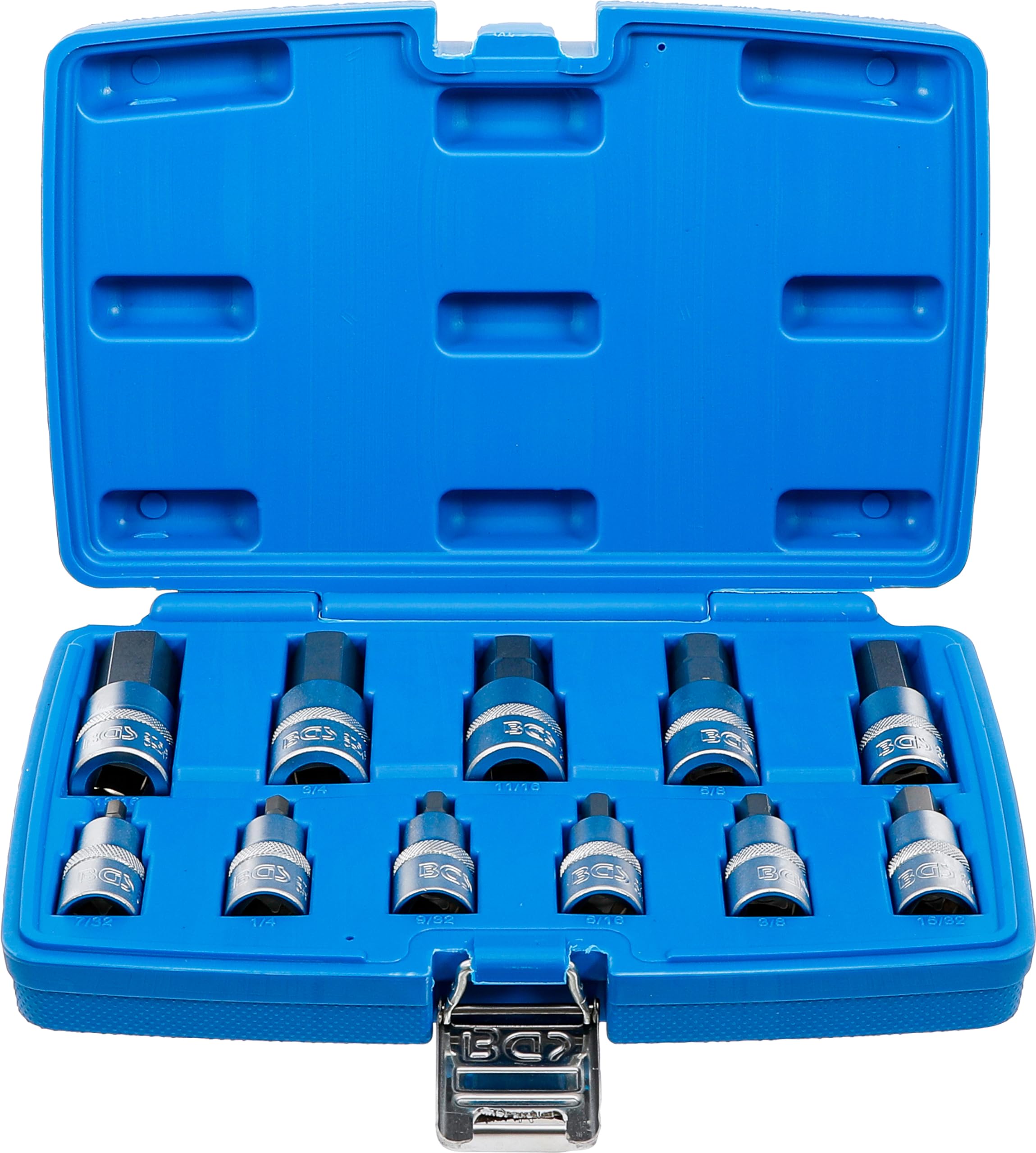 BGS 5053 | Bit Socket Set | 12.5 mm (1/2") Drive | internal Hexagon 7/32" - 13/16" | Inch Sizes | 11 pcs.