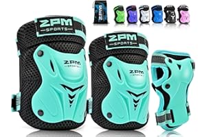 2PM SPORTS Knee Pads for Kids, Wrist Guards Knee and Elbow Pads Set with Drawstring Bag, Protective Gear Set for Girls Boys Roller Skating Cycling Skateboard