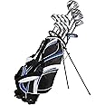 18 Piece Complete Men’s Golf Club Set with Titanium Driver, #3 & #5 Fairway Woods, #4 Hybrid, 5-SW Irons, Putter, Stand Bag, 4 H/C's, Men’s Golf Clubs Full Set Right Handed